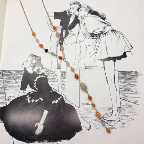 Mélange – Y necklace with Fluorite and multicolor gemstones