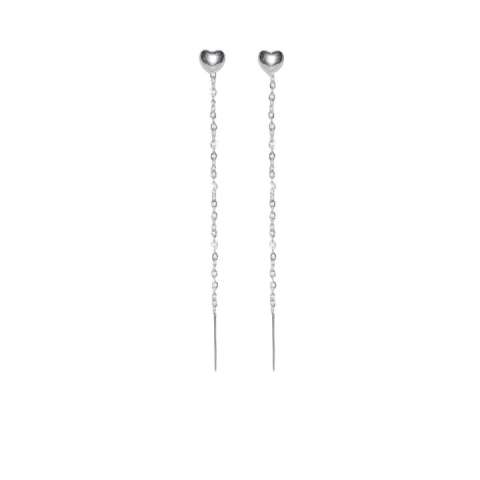 Mono pull through Heart earring gold/silver