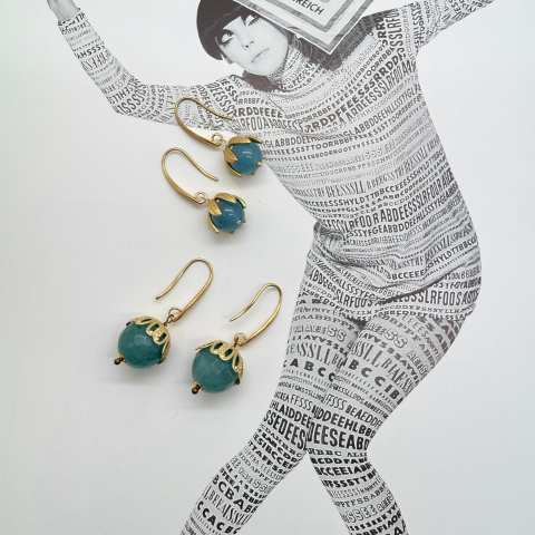Blue Quartz bud drop earrings