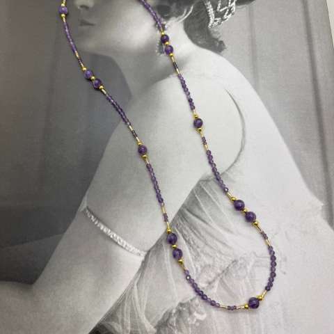 Deep Purple — Long Amethyst Necklace
